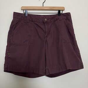 Carhartt El Paso Shorts Women’s Cotton Relaxed Fit Roll‎ Tab Burgundy Size 16